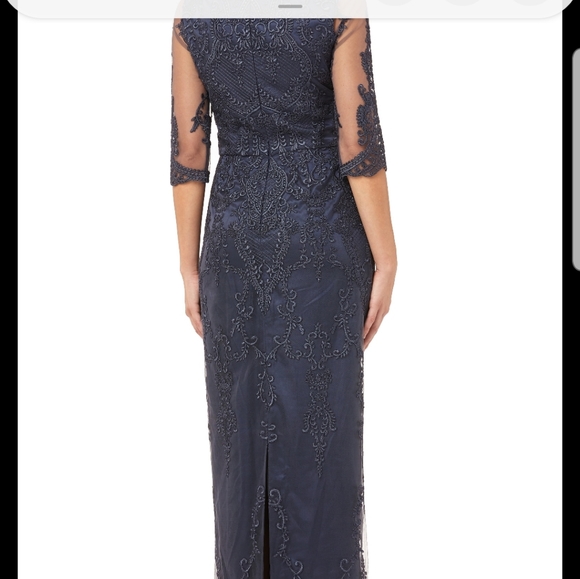 JS Collections Embroidered Mesh Blouson Gown NWT - Picture 6 of 11